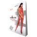 Бодистокинг Passion BS070 red, комбинезон, имитация чулок и ажурного топа