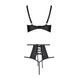 Комплект білизни Passion TASMINA SET S/M black, ліф, високі трусики з корсетом ззаду