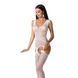 Сітчастий бодістокінг Passion BS062 One Size, White, комбінезон, імітація панчіх, відкритий доступ
