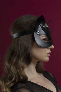 Маска кошечки Feral Feelings - Catwoman Mask, натуральная кожа, черная