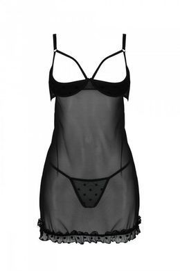 Эротический пеньюар Passion MARINA CHEMISE, L/XL, black