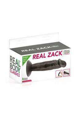 Фаллоимитатор с присоской Real Body - Real Zack Black, TPE, диаметр 3,7см