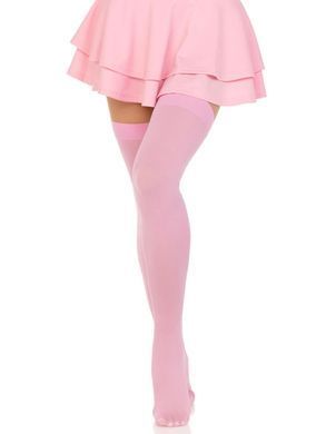 Щільні непрозорі панчохи Leg Avenue Opaque Nylon Thigh Highs Pink, One Size