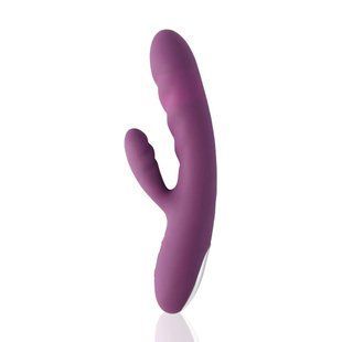 Вибратор-кролик Svakom Avery Lilac с двигающимся стволом, движение вперед-назад