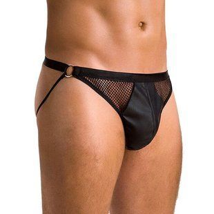 Мужские открытые слипы Passion 034 OPEN LUKE L/XL Black, экокожа