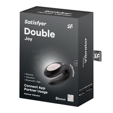 Смарт-вибратор для пар Satisfyer Double Joy Black с широким клиторальным стимулятором