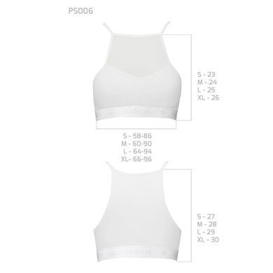Спортивный топ с прозрачной вставкой Passion PS006 TOP S, white