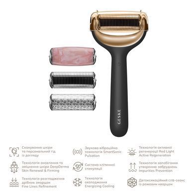 Ролер для голкової мезотерапії обличчя та тіла GESKE MicroNeedle Face&Body Roller 9в1 gray