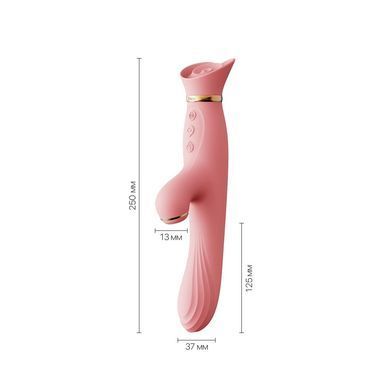 Вибратор с подогревом и вакуумной стимуляцией клитора Zalo - ROSE Vibrator Strawberry Pink