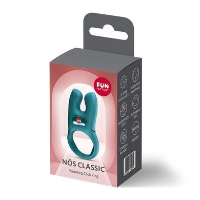 Ерекційне віброкільце з подвійною стимуляцією клітора Fun Factory NŌS CLASSIC Bottle Green, 2 мотори