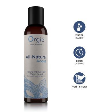 Лубрикант на водной основе Orgie All Natural Acqua, 150 мл, нелипкий, гладкий, натуральный состав