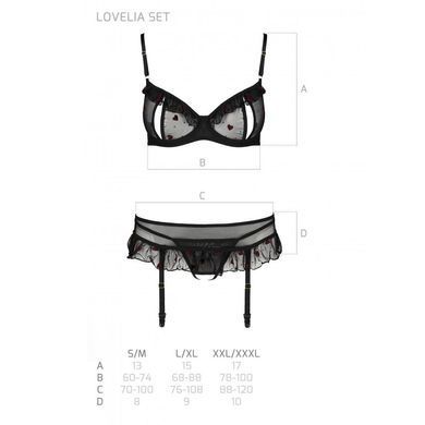 Сексуальный комплект с поясом для чулок Passion LOVELIA SET L/XL, black