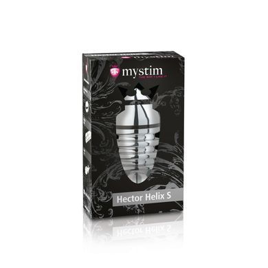 Металева анальна пробка Mystim Hector Helix S для електростимулятора, діаметр 4 см