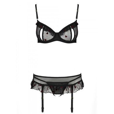 Сексуальный комплект с поясом для чулок Passion LOVELIA SET L/XL, black
