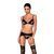 Комплект из эко-кожи Passion MILEY SET L/XL, black, трусики, бюстгальтер, пояс для чулок