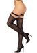 Чулки Leg Avenue Thigh highs with garter top, One Size, черные, с эластичными подвязками на кольцах