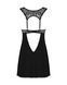 Сорочка бебі-дол з мереживом на грудях Obsessive Donna Dream babydoll XL/2XL Black, стрінги