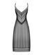 Полупрозрачная длинная сорочка Obsessive Estiqua chemise M/L, черный, ассиметричный крой