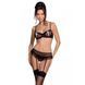 Сексуальный комплект с поясом для чулок Passion LOVELIA SET L/XL, black