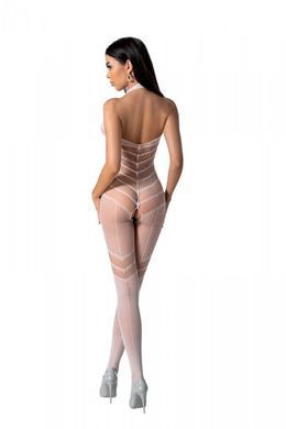 Бодистокинг с плетением на животике Passion BS100 One Size, white, декоративный шов, с доступом