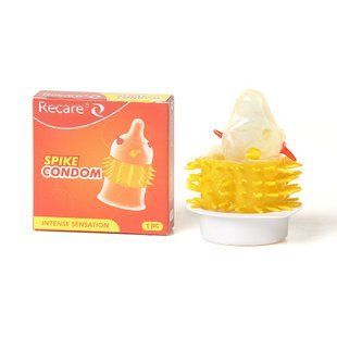 Насадка на член Recare Spike Condom Orange (презерватив з вусиками та шипами)