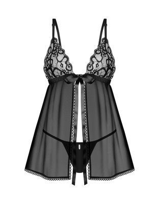 Пеньюар і трусики Obsessive Blomentis babydoll & thong XS/S