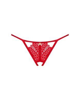 Трусики с доступом Obsessive Ingridia crotchless thong XL/2XL, красные