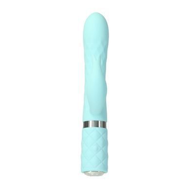 Роскошный кролик с ротацией и вибрацией Pillow Talk Lively, Teal, кристалл Сваровски, тройной отрост