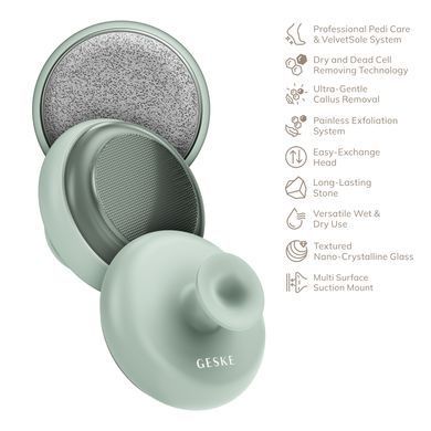 Набір для догляду за стопами з ручкою GESKE Dual Foot Smoothener 9в1 green
