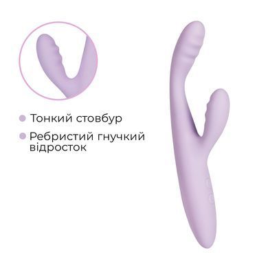 Тонкий кролик-вибратор Svakom Cici+ 2 Lilac, управление со смартфона, подогрев до 38 &deg;C