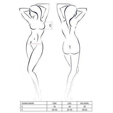 Комплект белья Passion GIANA BIKINI S/M, black, полупрозрачные лиф и трусики с бантиками