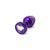 Анальная пробка со стразом Diogol Anni R Heart Purple Кристалл 25мм