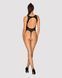 Ажурный бодистокинг с эффектом шнуровки Obsessive B129 teddy black XL/XXL, черный, с доступом