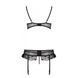 Сексуальний комплект з поясом для панчіх Passion LOVELIA SET S/M, black