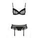 Сексуальний комплект з поясом для панчіх Passion LOVELIA SET S/M, black