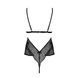 Боді Passion AMBERLY BODY 4XL/5XL black, асиметричний крій, мереживний ліф, золота нитка