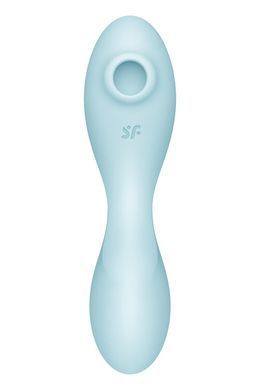 Вакуумный смарт-стимулятор с вибрацией Satisfyer Curvy Trinity 5 (Blue), управление со смартфона