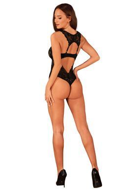 (SALE) Мереживне боді Obsessive Donna Dream crotchless teddy M/L Black, відкритий доступ