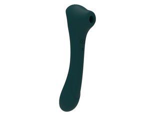 Вибратор и вакуумный клиторальный стимулятор 2-в-1 Alive Quiver Teal обновленная модель