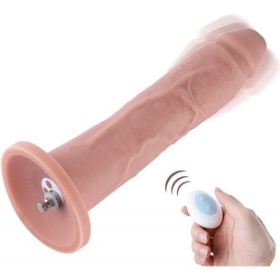 Фалоімітатор 10.2″ з вібрацією для секс-машин Hismith Silicone Dildo with Vibe, KlicLok, пульт ДК