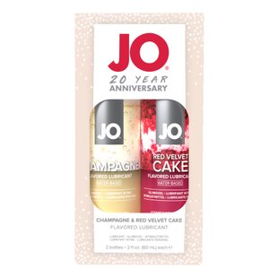 Набор вкусовых смазок JO Champagne & Red Velvet Cake (2×60 мл), Limited Edition