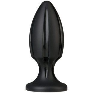 Анальний плаг із каналами для змащення Doc Johnson Platinum Premium Silicone &mdash; The Rocket &mdash; Black