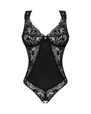 (SALE) Мереживне боді Obsessive Donna Dream crotchless teddy M/L Black, відкритий доступ