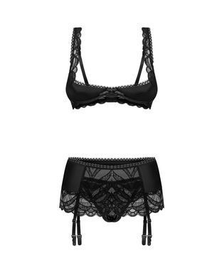 Комплект Obsessive Lecille 3-pcs crotchless set L/XL