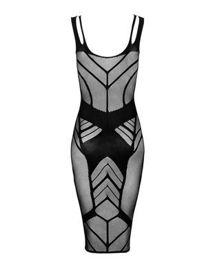 Полупрозрачное платье миди Obsessive D609 dress S/M/L, black