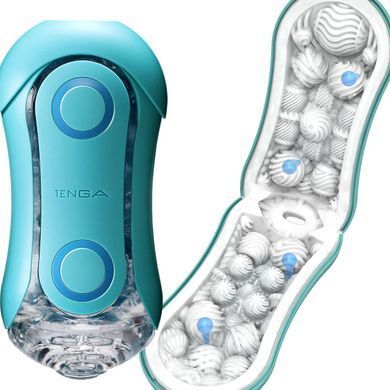 Мастурбатор Tenga Flip Orb &mdash; Ocean Blue, з можливістю зміни тиску та стимулювальними кульками всередині
