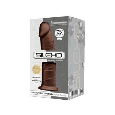 Фалоімітатор SilexD Henry Brown (MODEL 2 size 7.5in), двошаровий, силікон + Silexpan, діаметр 4,8 см