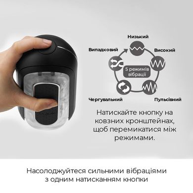 Мастурбатор Tenga Flip Zero Electronic Vibration Black, изменяемая интенсивность, раскладной