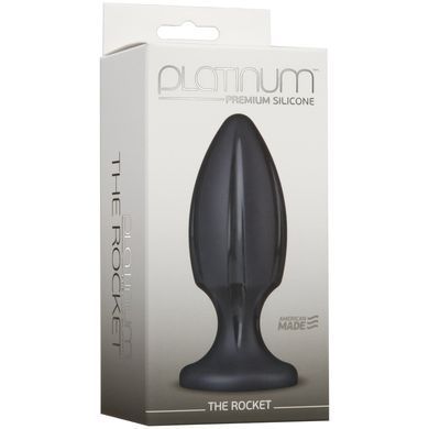 Анальный плаг с каналами для смазки Doc Johnson Platinum Premium Silicone &mdash; The Rocket &mdash; Black