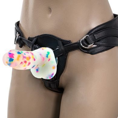 Фаллоимитатор с конфетти ADDICTION - PARTY MARTY 7.5&Prime; - FROST & CONFETTI, 19 см, силикон